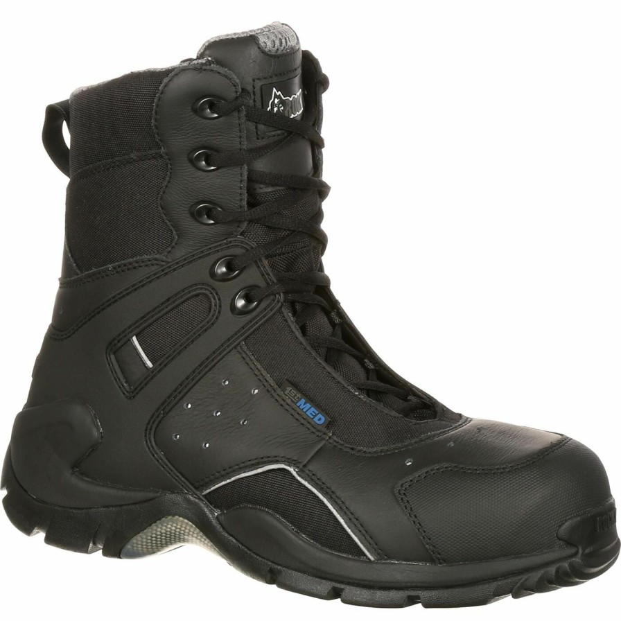 Mens * | Rocky 1St Med Carbon Fiber Toe Puncture-Resistant Side-Zip Waterproof Public Service Boot Low Price