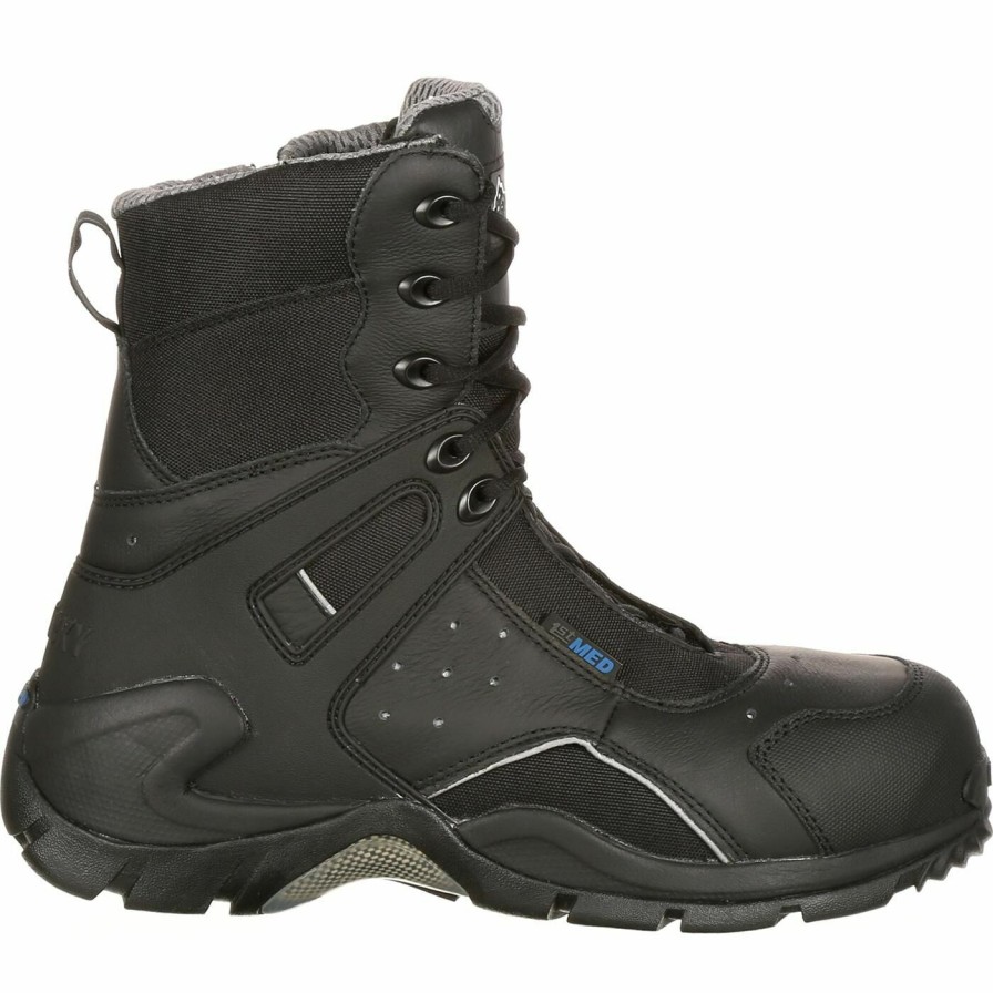 Mens * | Rocky 1St Med Carbon Fiber Toe Puncture-Resistant Side-Zip Waterproof Public Service Boot Low Price