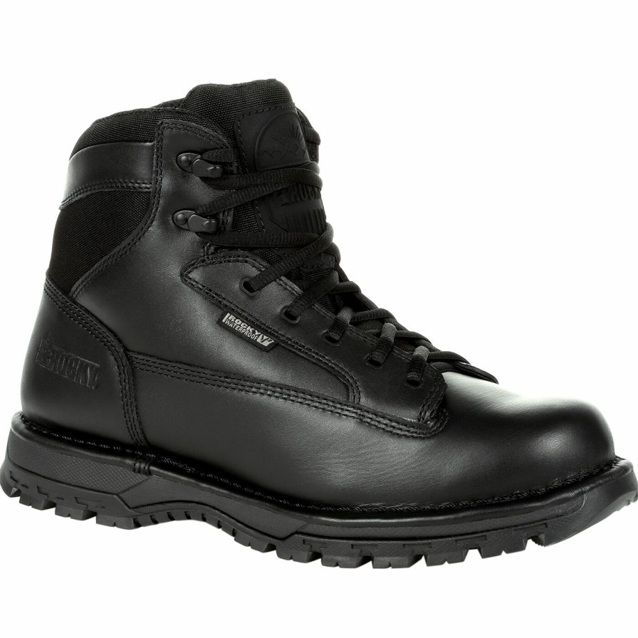 Womens * | Rocky Women'S Portland 6 Black Side Zip Waterproof Public Service Boot Wholesale