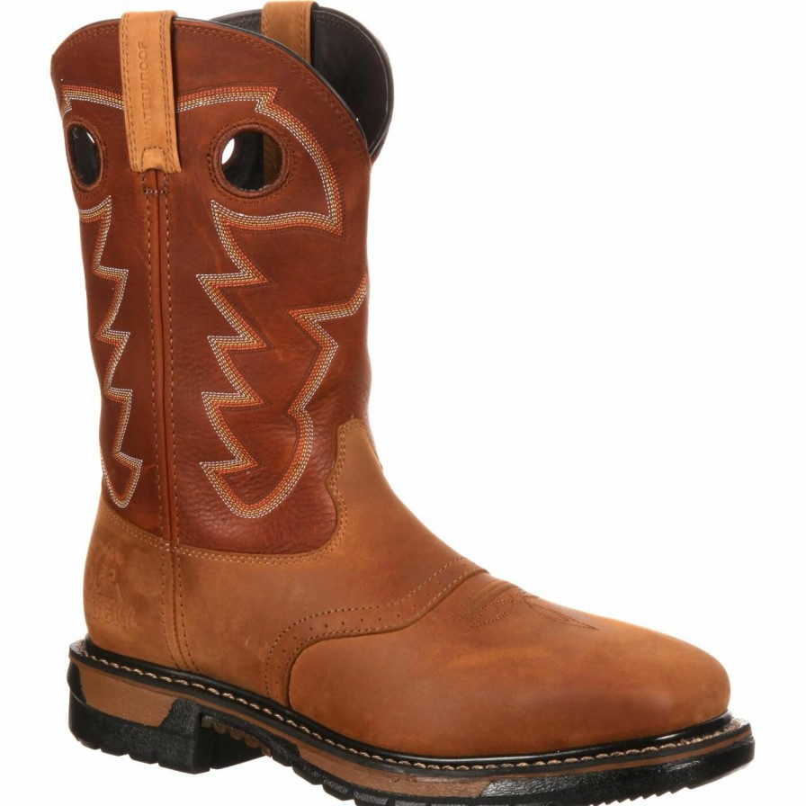 Mens * | Rocky Original Ride Steel Toe Waterproof Western Boot Closeout Sale