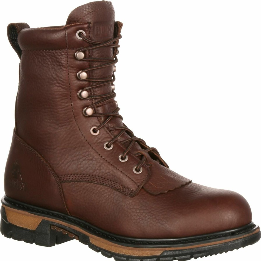 Mens * | Rocky Original Ride Steel Toe Waterproof Lacer Western Boot New