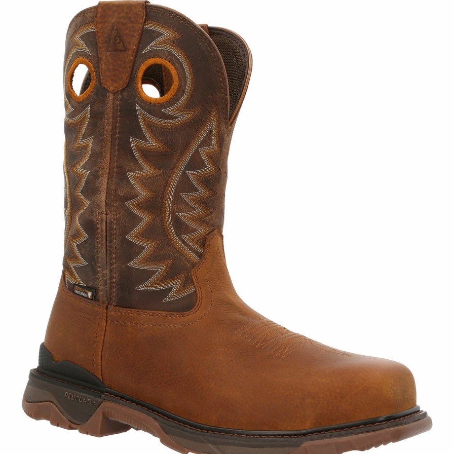 Mens * | Rocky Carbon 6 Carbon Toe Waterproof Pull-On Western Boot Low Price